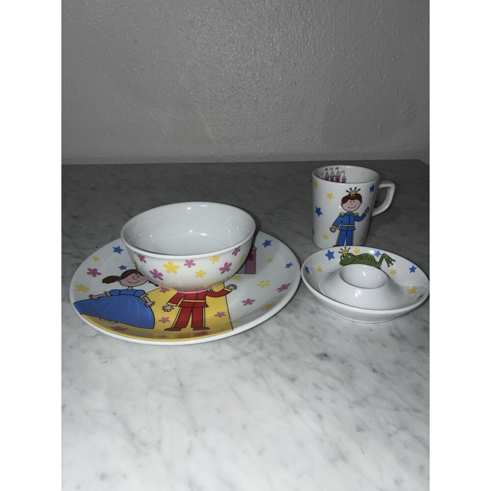 Prince and Princess Set Porland Porcelain PlateCastle Bowl Cup Turkey Egg Cup